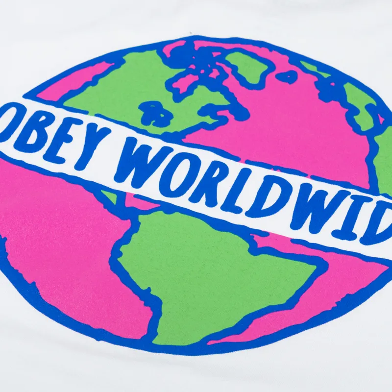 Obey Planet Classic T Shirt White-4