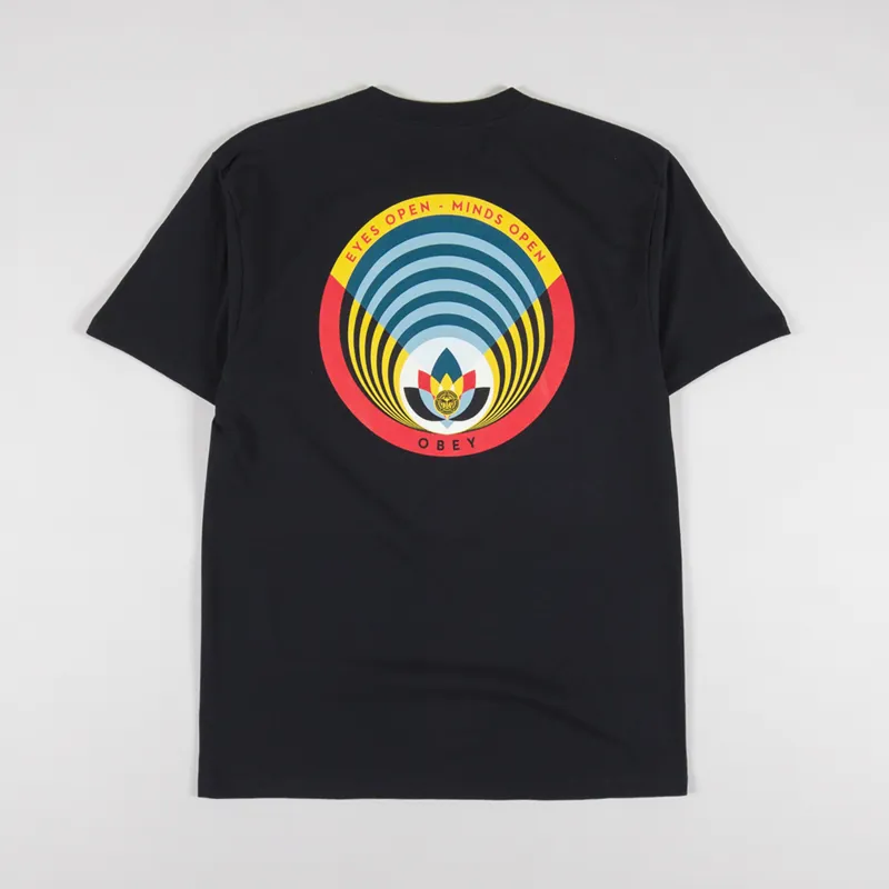 Obey Open Eyes Open Mind T Shirt Black