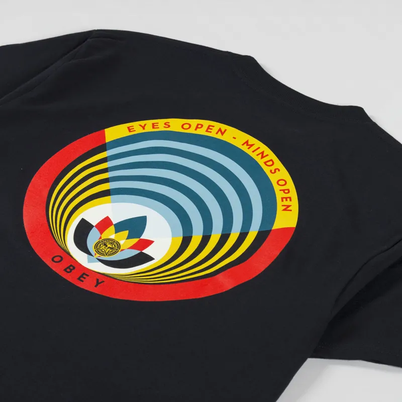 Obey Open Eyes Open Mind T Shirt Black-3