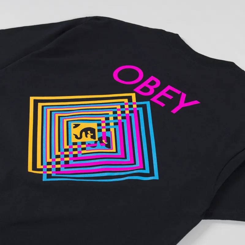 Obey Double Vision T Shirt Black-2