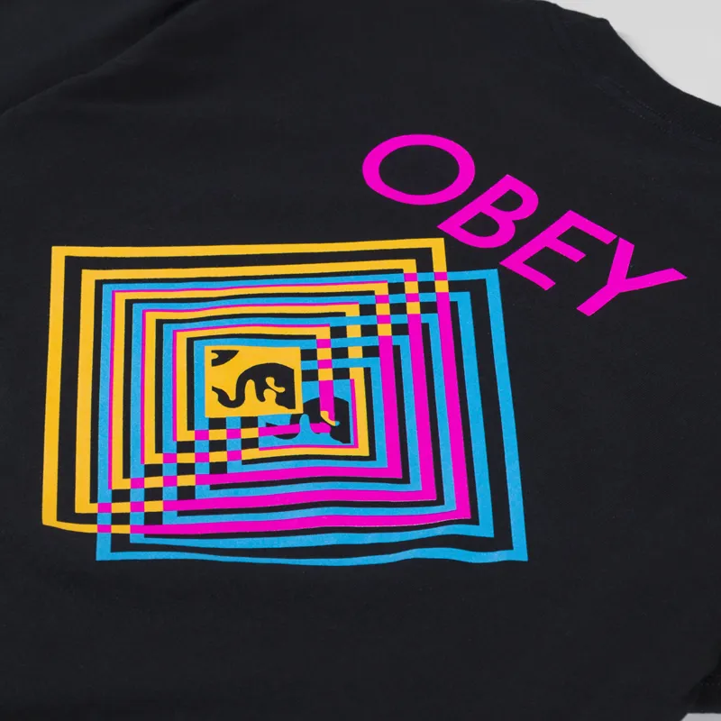 Obey Double Vision T Shirt Black-4