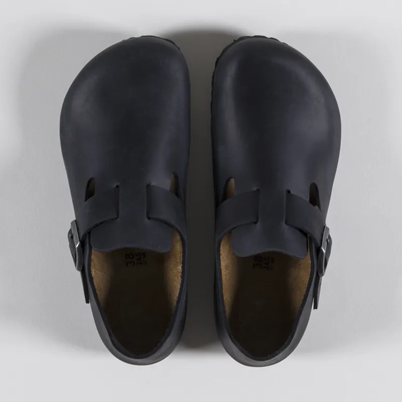 Birkenstock Womens London Oiled Leather Regular Fit Sandals Black-6