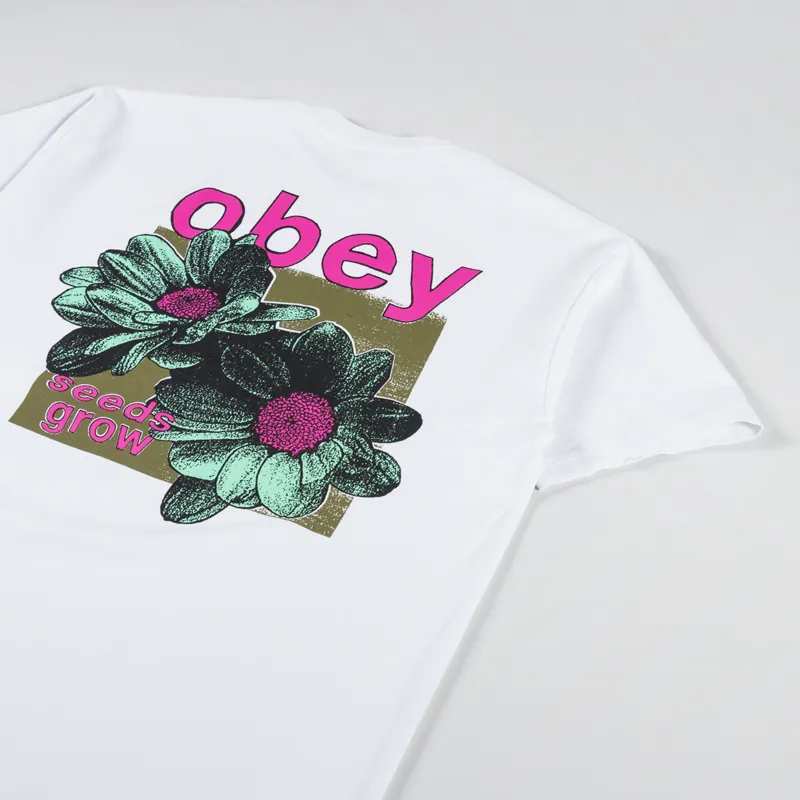 Obey Seeds Grown T Shirt White-2
