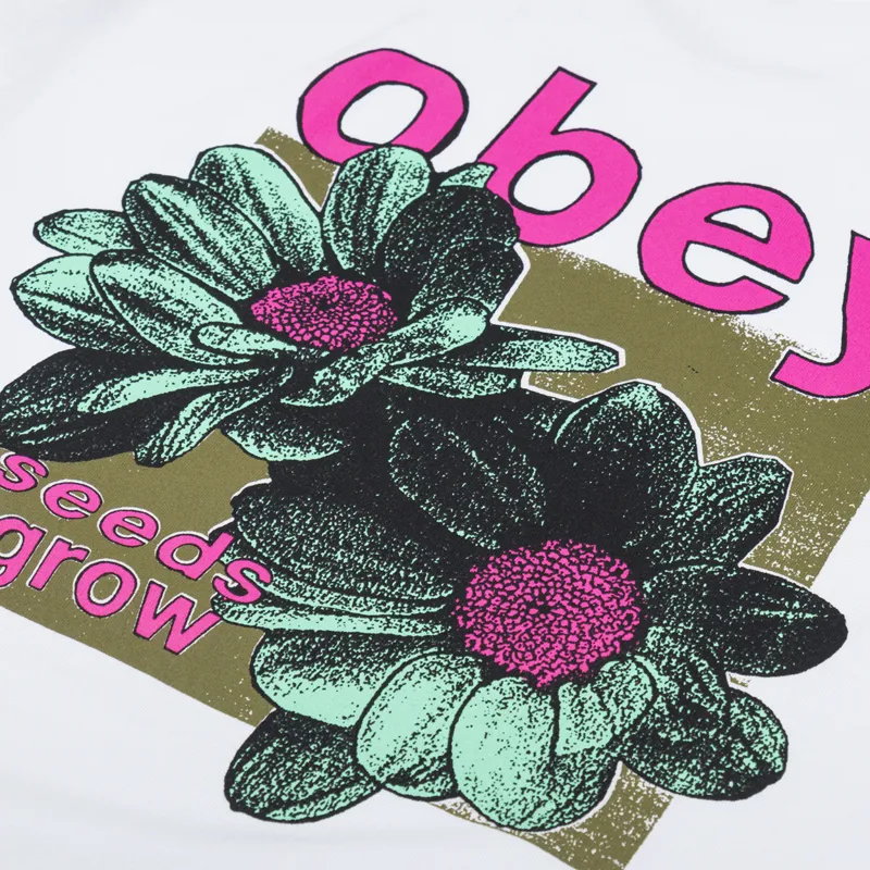 Obey Seeds Grown T Shirt White-4