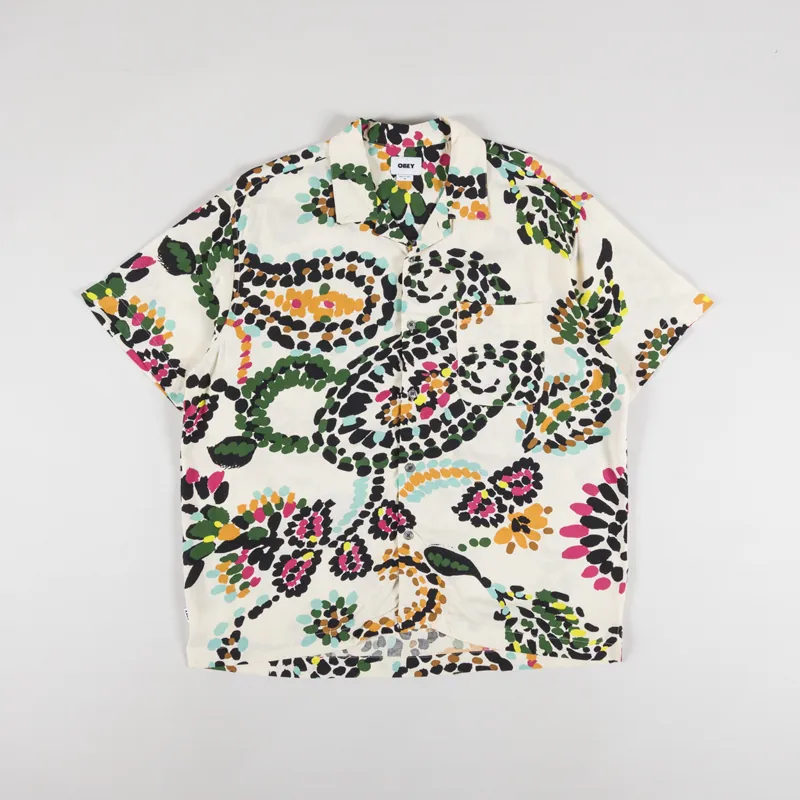 Obey Paisley Dots Woven Shirt White Smoke Multi