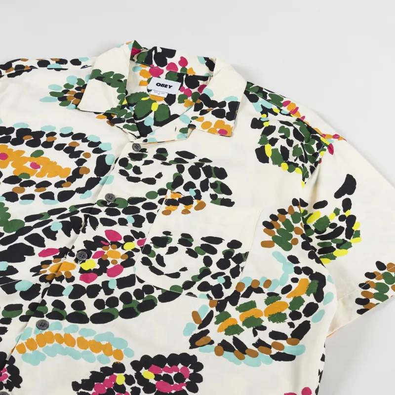 Obey Paisley Dots Woven Shirt White Smoke Multi-1