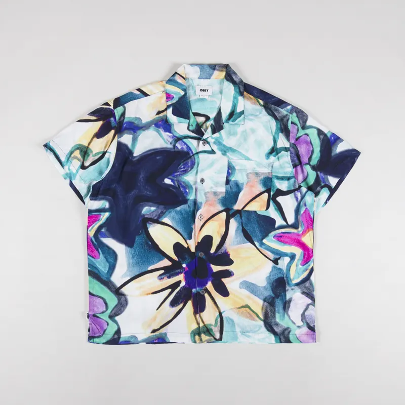 Obey Requiem Woven Shirt Strong Blue Multi