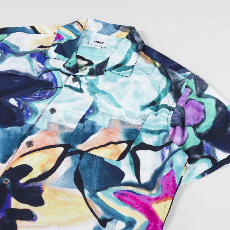 Obey Requiem Woven Shirt Strong Blue Multi-1