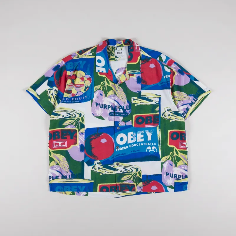 Obey Fruit Cans Shirt Black Multi