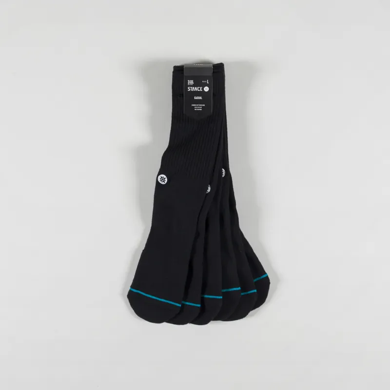 Stance Icon Crew Sock Black 3 Pairs