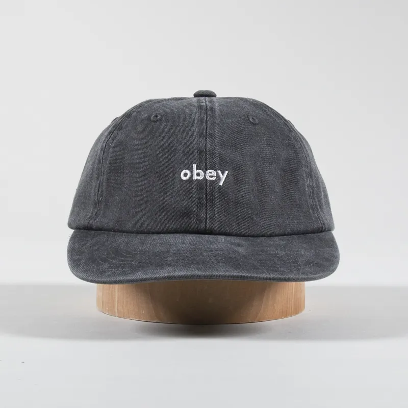 Obey Pigment Lowercase 6 Panel Cap Black-1