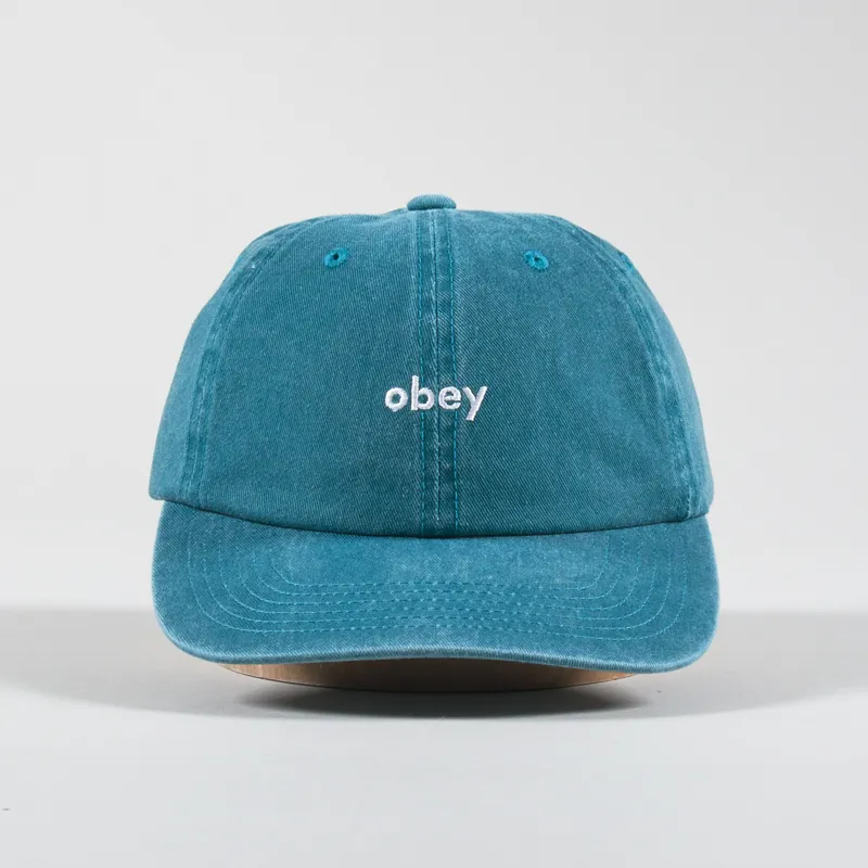 Obey Pigment Lowercase 6 Panel Cap Teal-1