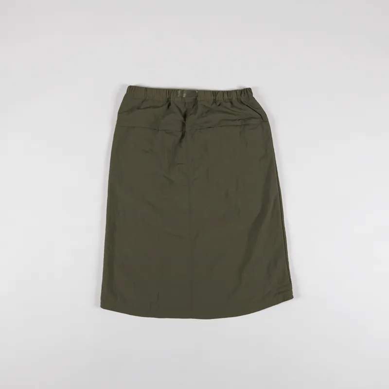 Gramicci Womens Nylon Packable Midi Skirt Deep Olive-5