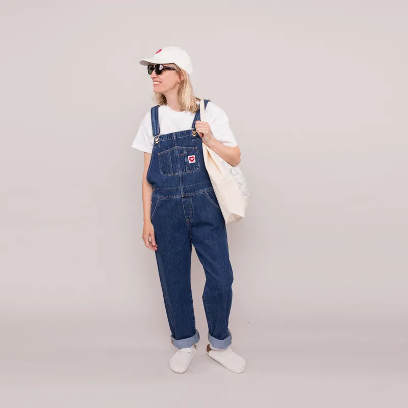 Carhartt WIP Womens Nash Overall Straight Blue Stone Washed-1
