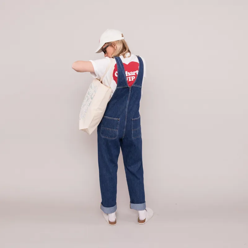Carhartt WIP Womens Nash Overall Straight Blue Stone Washed-2