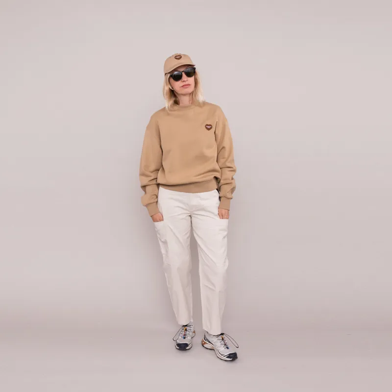 Carhartt WIP Womens Heart Patch Sweat Dusty H Brown-1