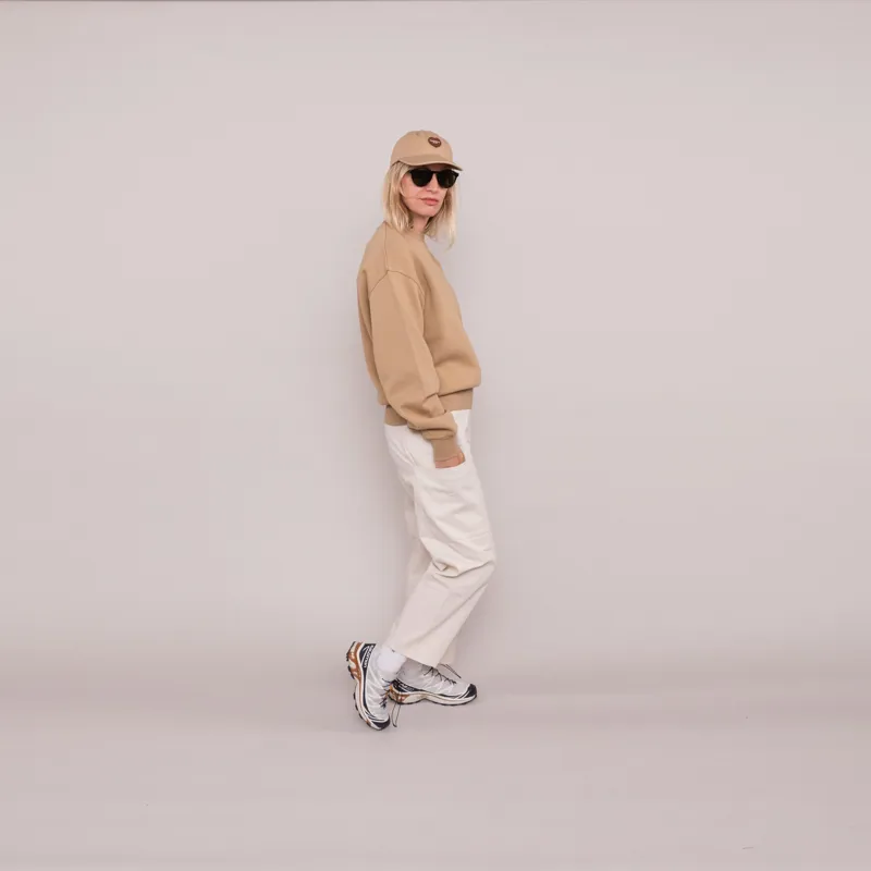 Carhartt WIP Womens Heart Patch Sweat Dusty H Brown-2