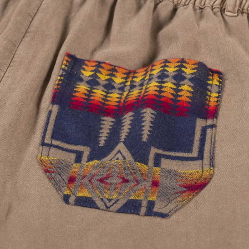 Pendleton Utility Patchwork Shorts Khaki Harding Print-4