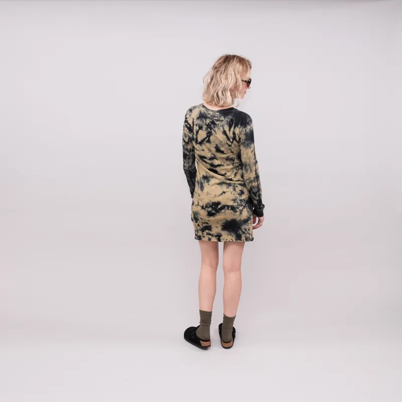 Aries Womens Lightweight Metal Tie Dye Long Sleeve Dress Multi-2