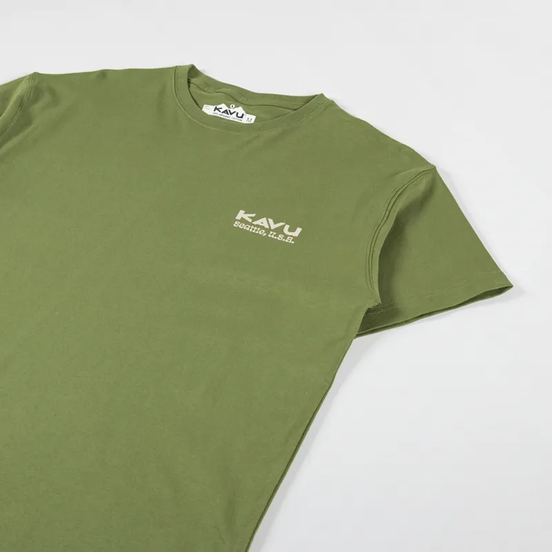 Kavu Botanical Society T Shirt Green Moss-3