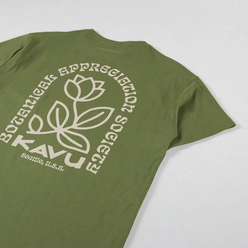 Kavu Botanical Society T Shirt Green Moss-2