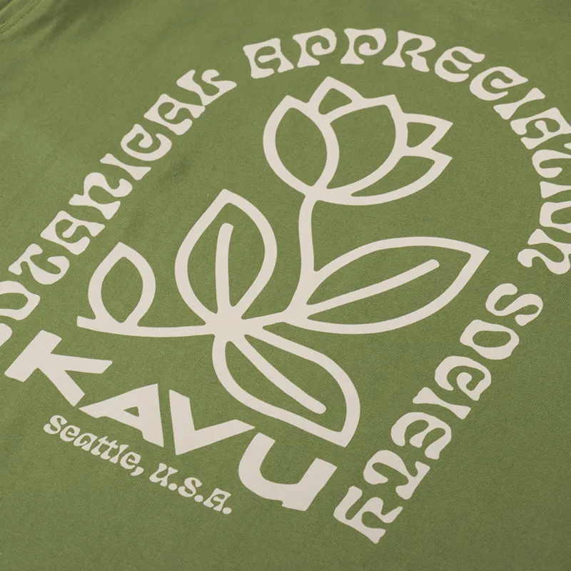 Kavu Botanical Society T Shirt Green Moss-4
