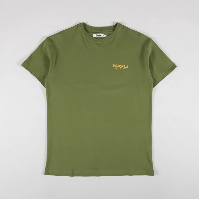 Kavu Chalk Marks T Shirt Green Moss-1