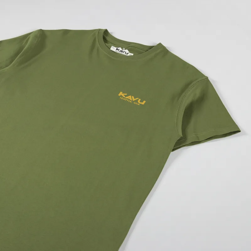 Kavu Chalk Marks T Shirt Green Moss-3