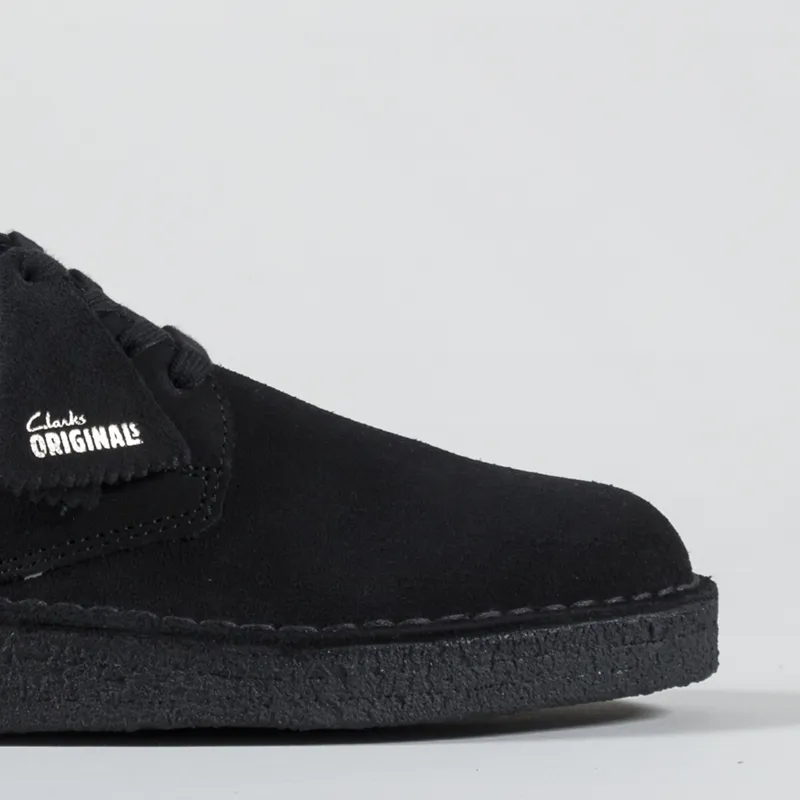 Clarks Originals Mens Smart Coal London Shoes Black Suede