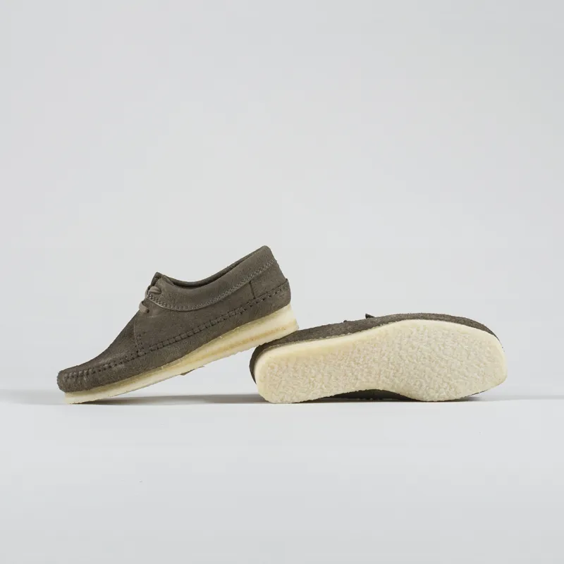 Clarks Originals Weaver Shoes Pale Khaki Suede-3