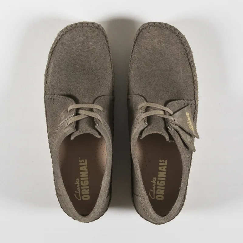 Clarks Originals Weaver Shoes Pale Khaki Suede-6