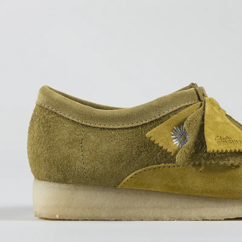 Clarks Originals Wallabee Shoes Olive Combination-4
