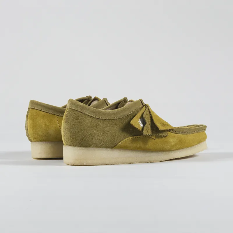 Clarks Originals Wallabee Shoes Olive Combination-1