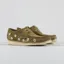 Clarks Originals Wallabee Shoes Dark Olive Embroidery