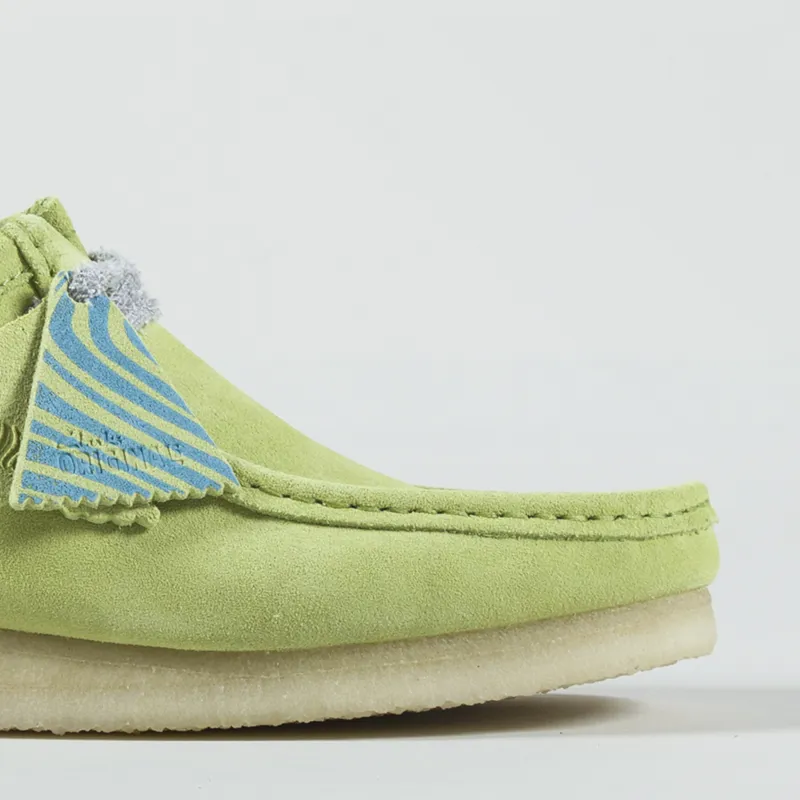 Clarks Originals Wallabee Shoes Pale Lime Suede -5