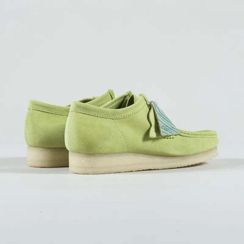 Clarks Originals Wallabee Shoes Pale Lime Suede -1