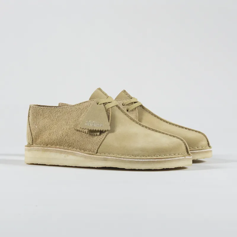 Clarks Originals Desert Trek Shoes Maple Brown Combination