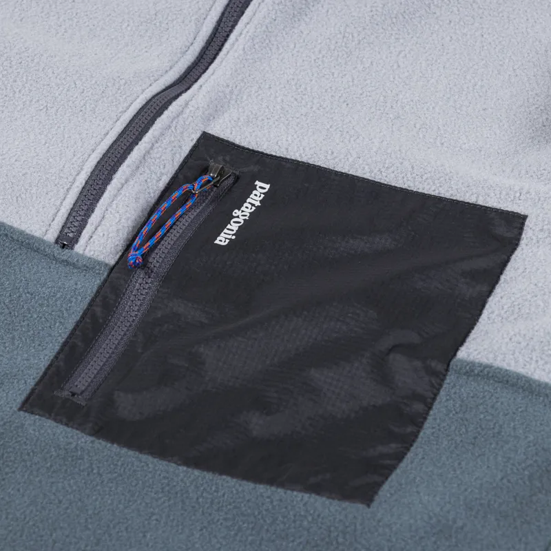 Patagonia Microdini Half Zip Fleece Pullover Nouveau Green Salt Grey-2