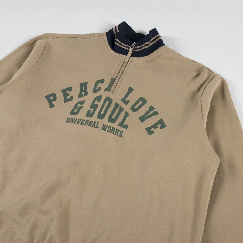 Universal Works Vale Half Zip Sand -2