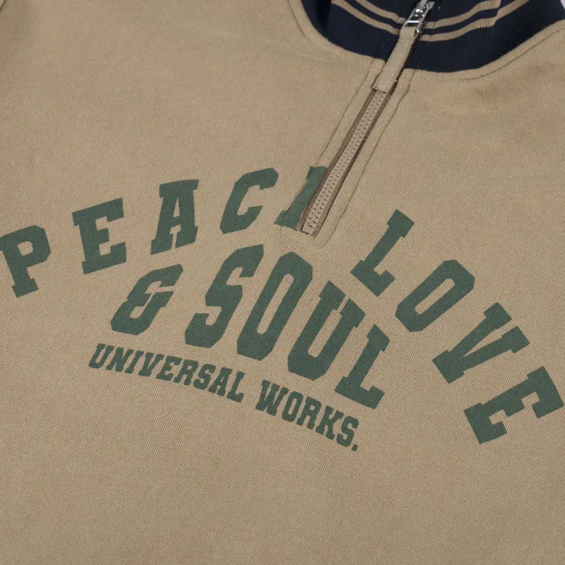 Universal Works Vale Half Zip Sand -6