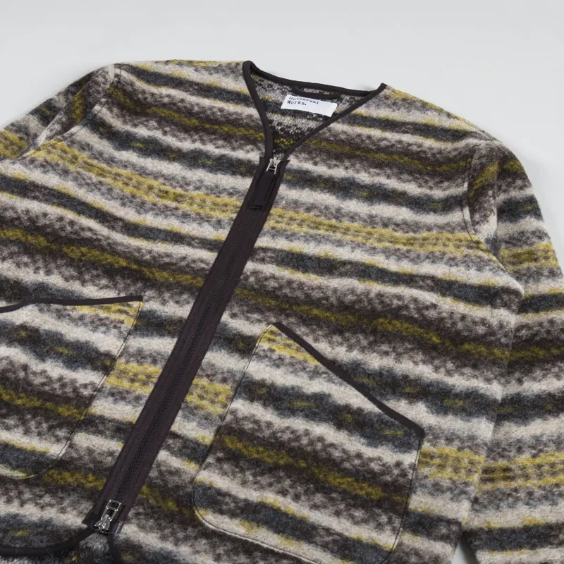 Universal Works Zip Liner Jacket Fairisle Wool Mix-3