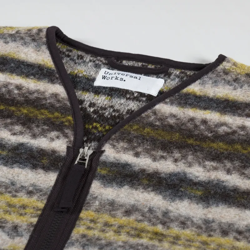 Universal Works Zip Liner Jacket Fairisle Wool Mix-7