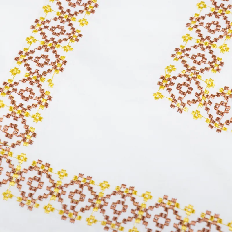 Universal Works Minari Shirt Ecru Embroidered Organic Poplin-3