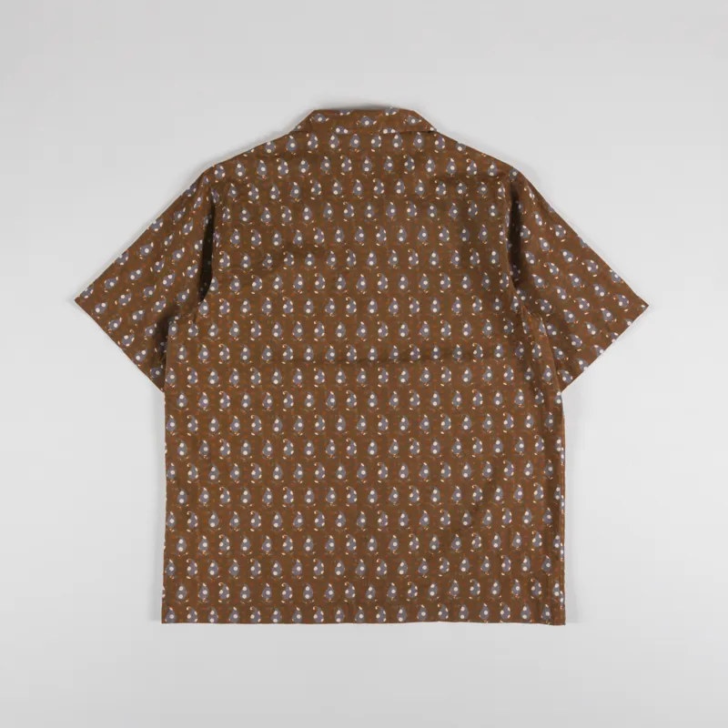 Universal Works Road Shirt Brown Paisley Block Print-1