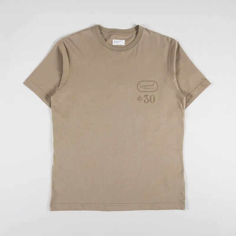 Universal Works Print T Shirt Sand Jersey-1