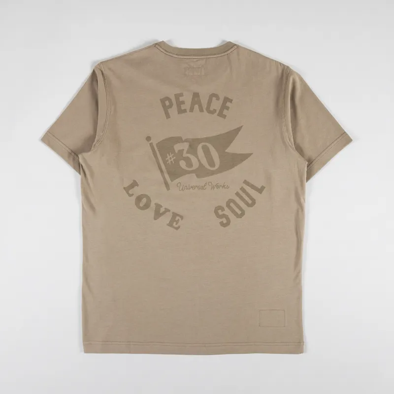 Universal Works Print T Shirt Sand Jersey
