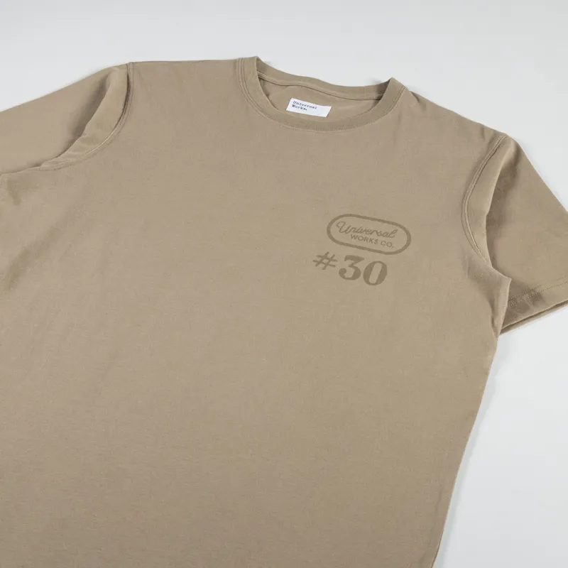 Universal Works Print T Shirt Sand Jersey-3