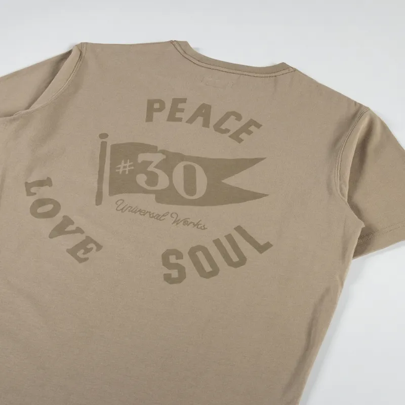 Universal Works Print T Shirt Sand Jersey-2