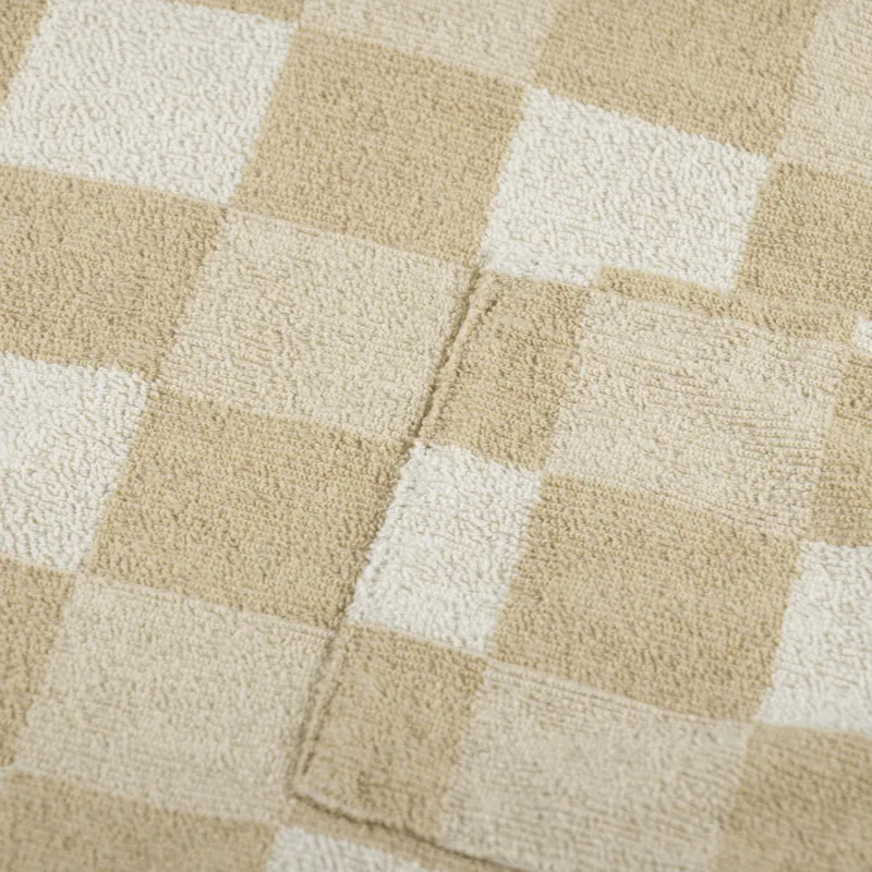 Universal Works Vacation Polo Sand Checkboard Towelling-4