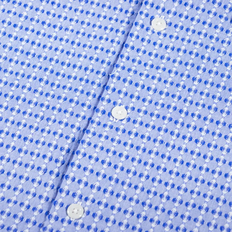 Universal Works Road Shirt Blue Delos Cotton-6